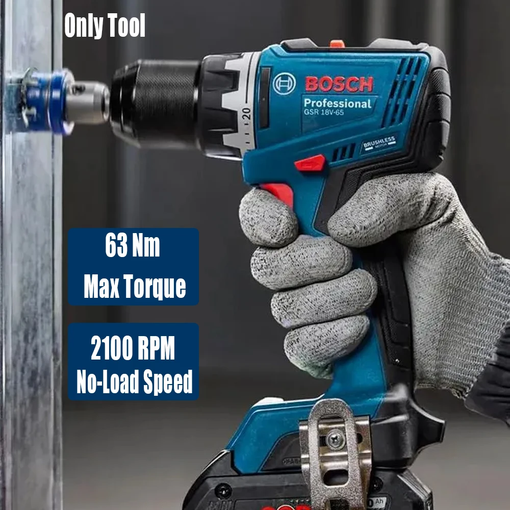 Power Tools Woodworking - Bosch GSR 18V-65 Brushless Electric Drill