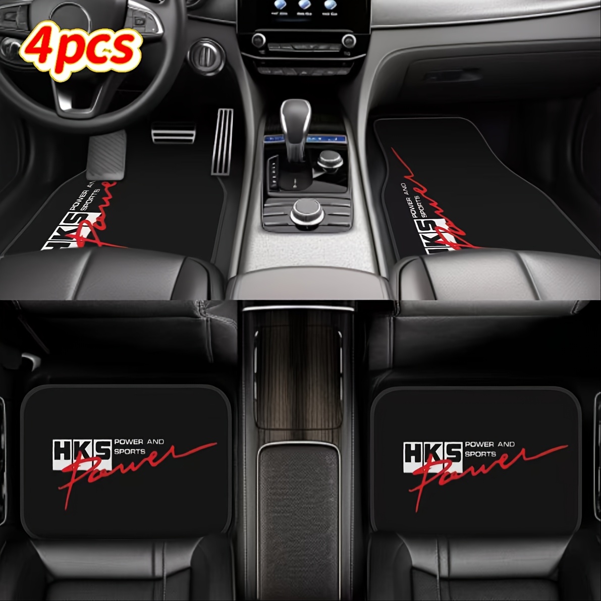 4pcs- Car Floor Mats With HKS  - Power Tools Logo 评论和价格