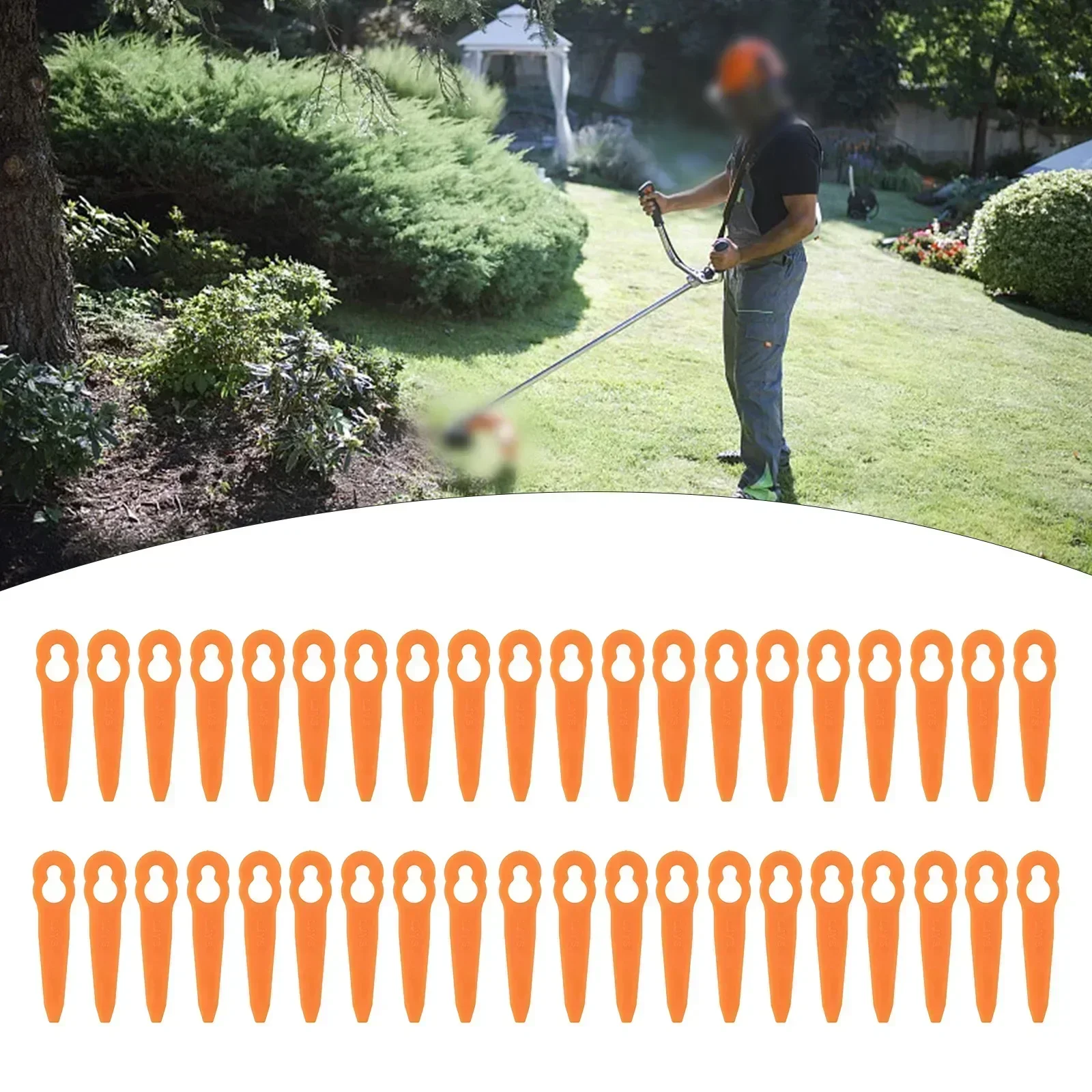 40pcs Plastic Blades Lawn Mowe - Power Tools Orange 评论和价格